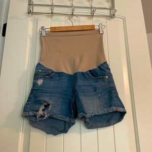 Indigo blue maternity shorts Size small